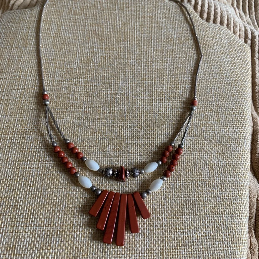 Jasper and silver necklace from Sedona AZ. Vintage
